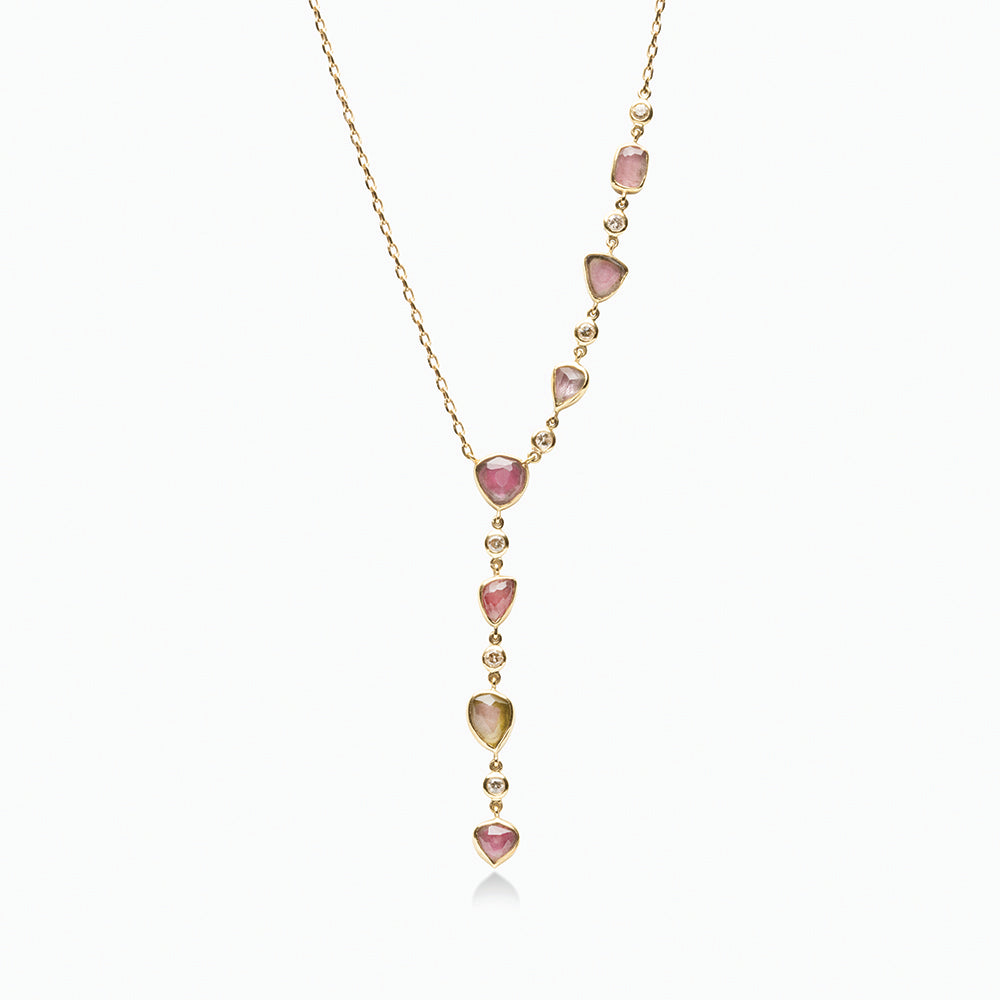 Watermelon Tourmaline Gem Necklace