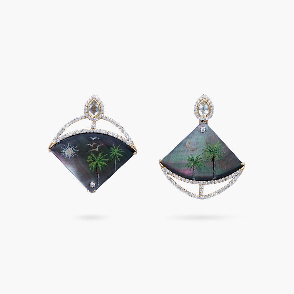 Bahraini Palmtrees Mismatched Earrings