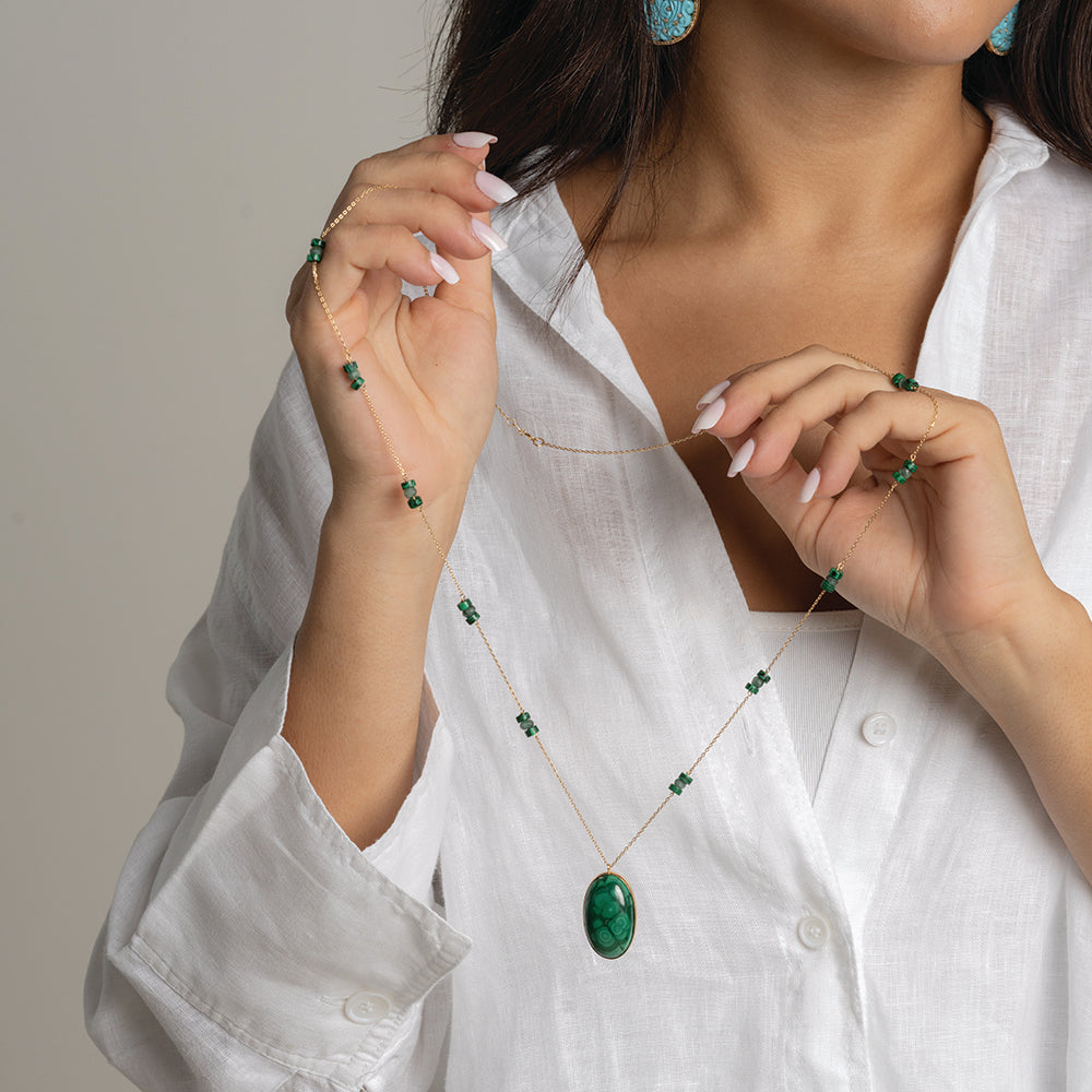 Malachite long Necklace