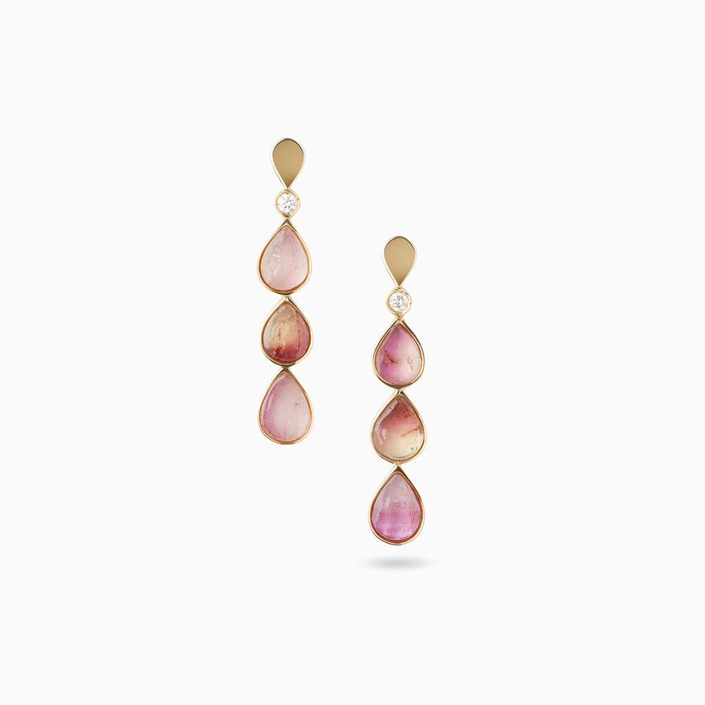 Harmony of Watermelon Tourmaline Earrings