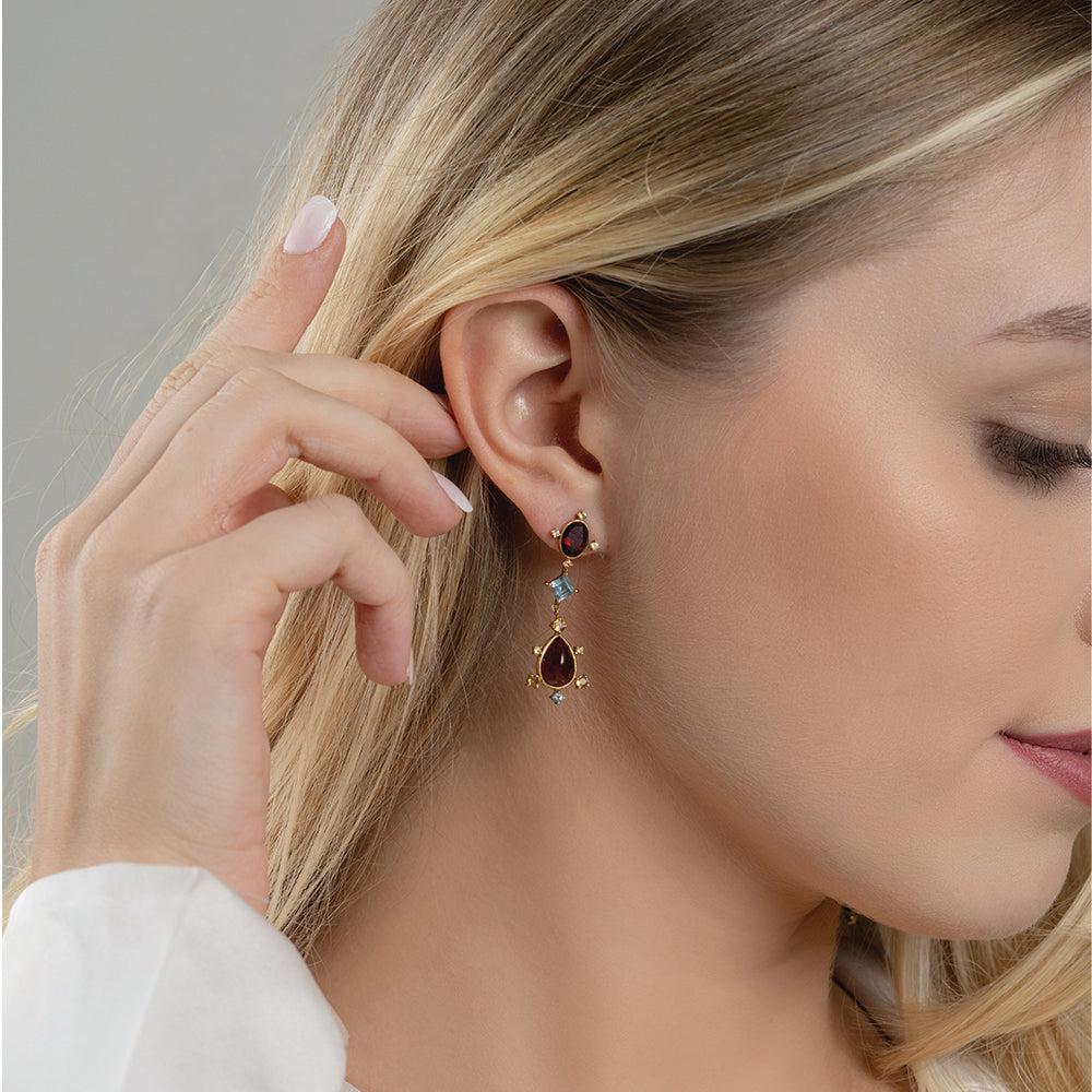 Strength of Garnet Mismatched Earrings